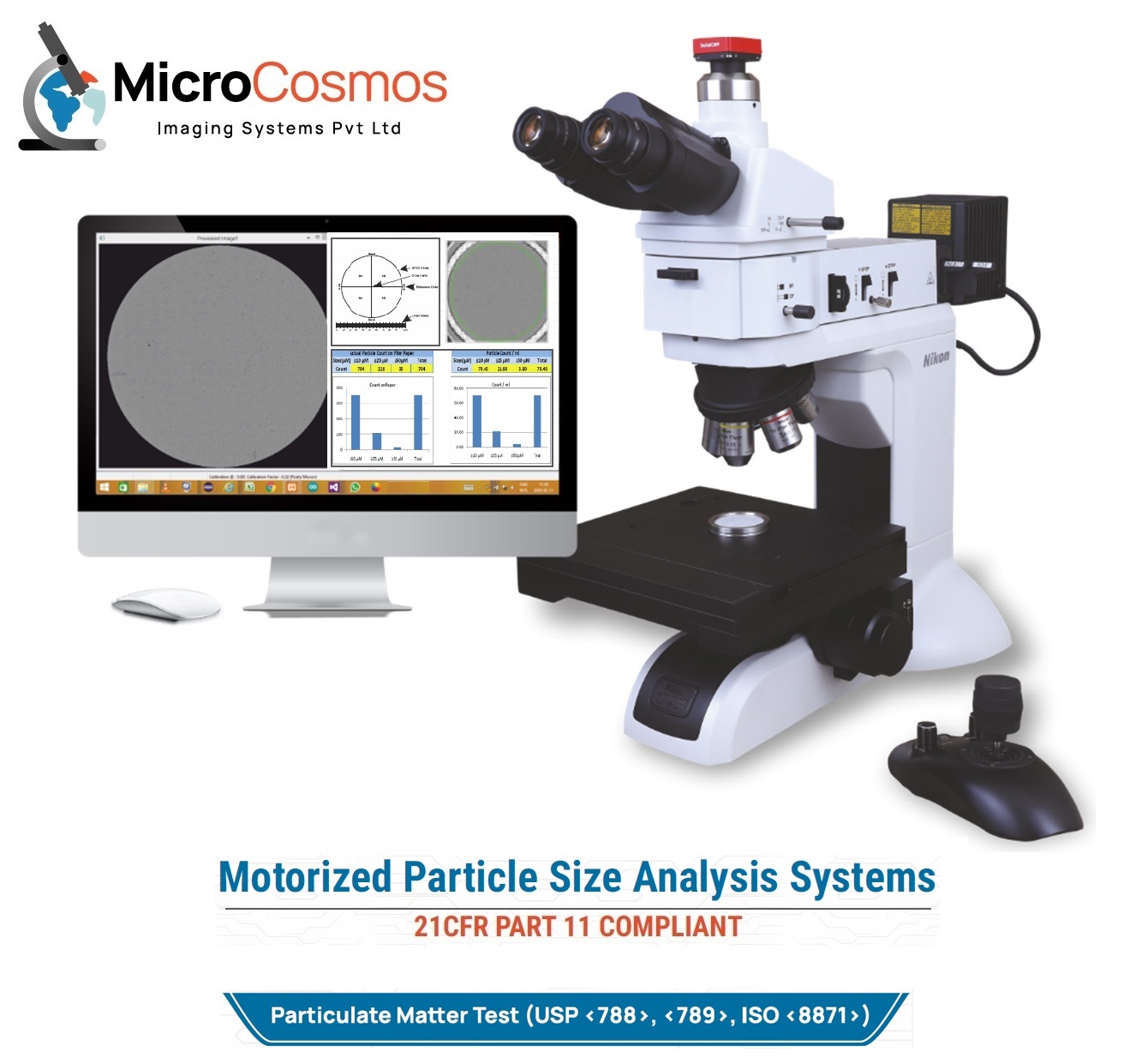 Cosmo-PMT motorised particulate matter test microscope