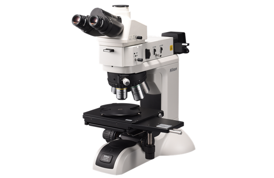 Nikon ECLIPSE LV150N LED upright industrial microscope, full body studio shot