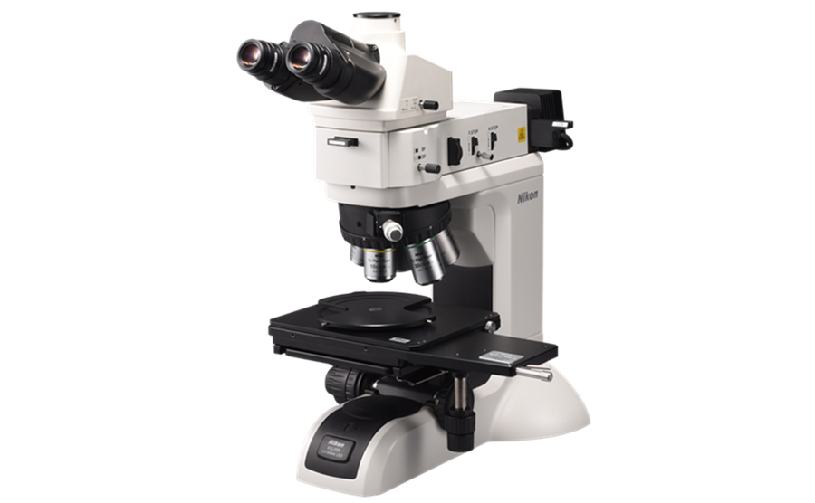 Nikon ECLIPSE LV150NA LED upright industrial microscope, full body studio shot