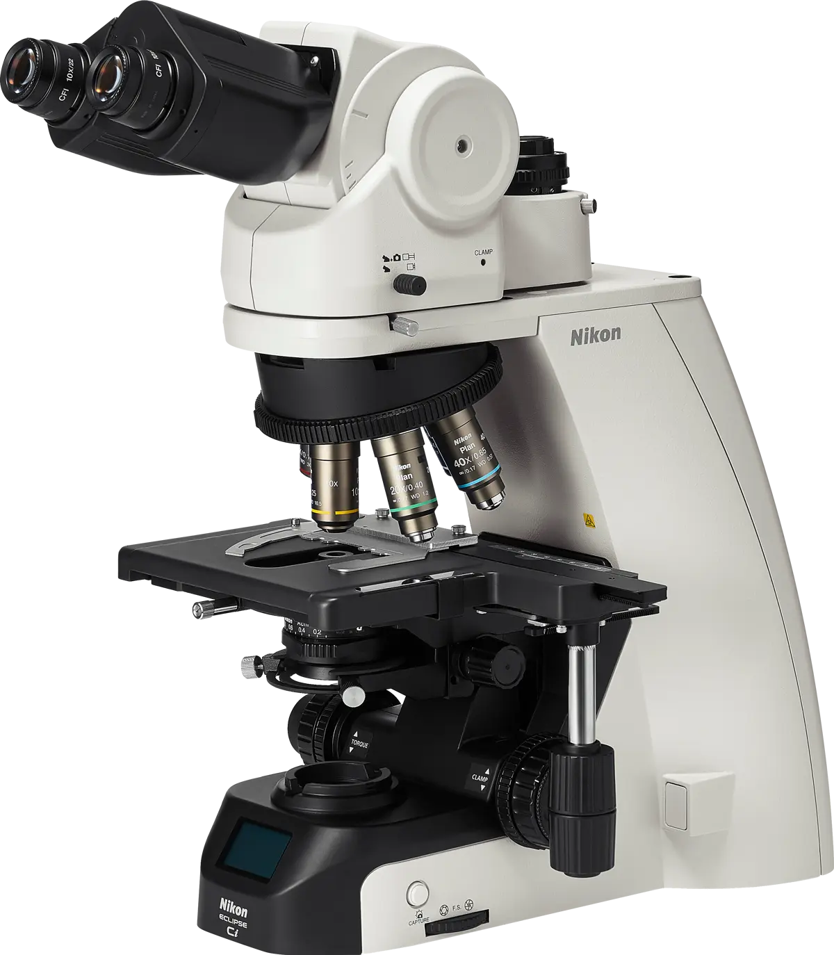 Nikon ECLIPSE Ci-L plus upright microscope, full body studio shot