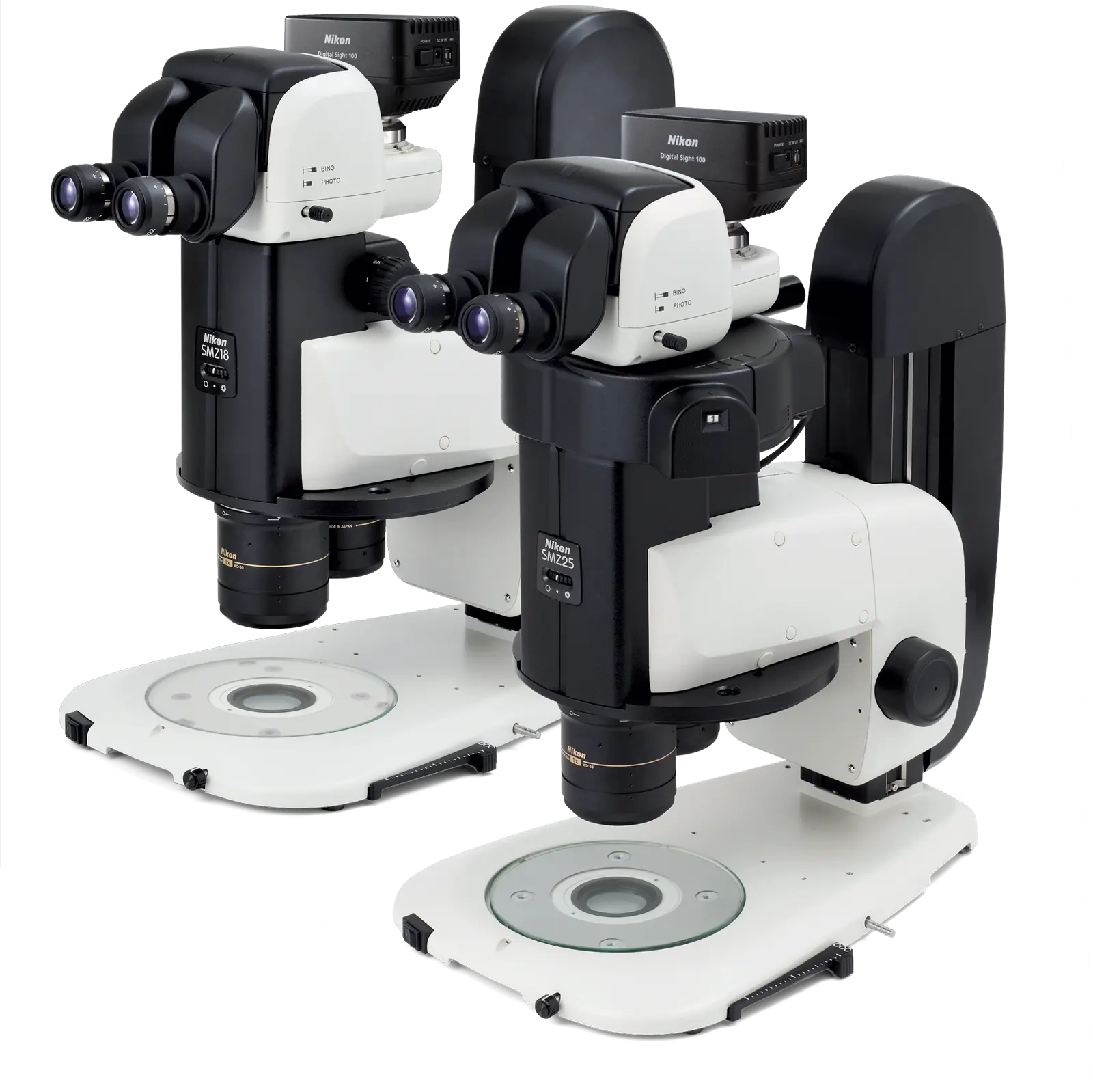 Nikon SMZ25 / SMZ18 research stereomicroscope, full body studio shot